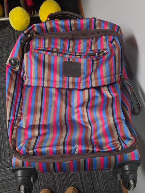 Bric's Handbags - Bric's Striped Carry-On Roller Bag, Blue/Brown/Pink